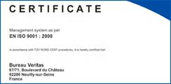 Certificado Calidad ISO 9001